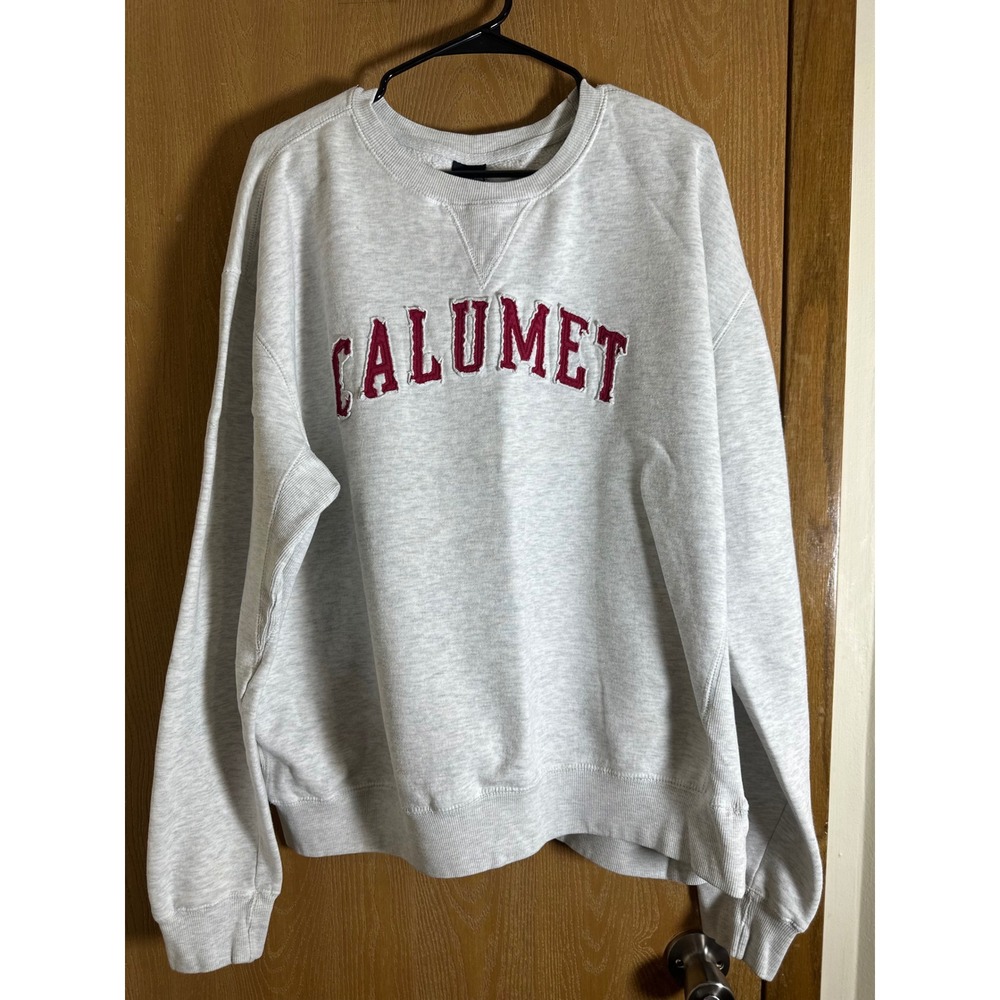 Calumet Crewneck Sweatshirt Pullover Heather Gray Collegiate 2XL‎
